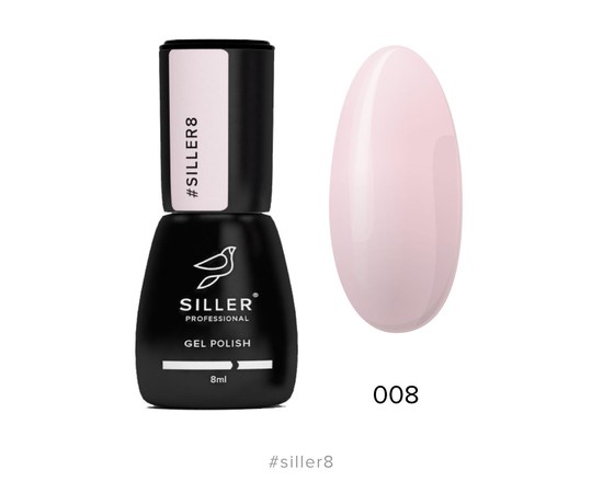 Зображення  Гель-лак для нігтів Siller Professional Classic №008 (кремовий рожевий), 8 мл, Об'єм (мл, г): 8, Цвет №: 008