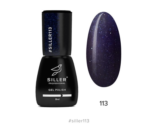 Изображение  Гель-лак для ногтей Siller Professional Classic №113 (глубокий синий с микроблеском), 8 мл, Объем (мл, г): 8, Цвет №: 113