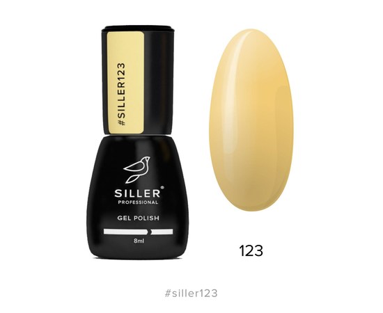 Зображення  Гель-лак для нігтів Siller Professional Classic №123 (теплий жовтий), 8 мл, Об'єм (мл, г): 8, Цвет №: 123