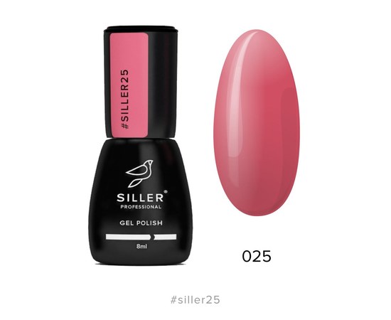 Зображення  Гель-лак для нігтів Siller Professional Classic №025 (рожево-червоний), 8 мл, Об'єм (мл, г): 8, Цвет №: 025