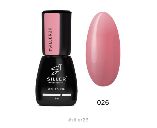 Зображення  Гель-лак для нігтів Siller Professional Classic №026 (пилово-рожевий), 8 мл, Об'єм (мл, г): 8, Цвет №: 026