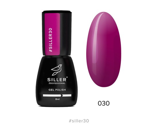 Зображення  Гель-лак для нігтів Siller Professional Classic №030 (темно-малиновий), 8 мл, Об'єм (мл, г): 8, Цвет №: 030