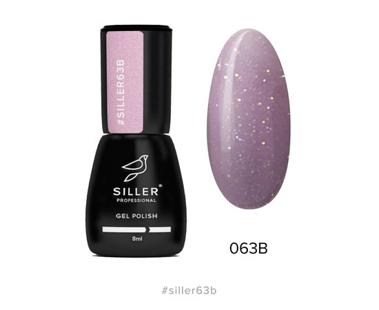 Зображення  Гель-лак для нігтів Siller Professional Classic №063В (рожевий з мікроблиском), 8 мл, Об'єм (мл, г): 8, Цвет №: 063В