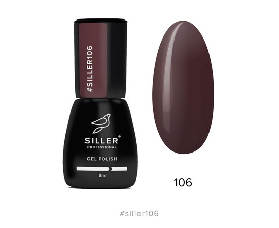 Изображение  Gel polish for nails Siller Professional Classic No. 106 (dark plum), 8 ml, Volume (ml, g): 8, Color No.: 106