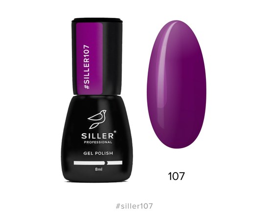 Изображение  Гель-лак для ногтей Siller Professional Classic №107 (темный малиново-фиолетовый), 8 мл, Объем (мл, г): 8, Цвет №: 107