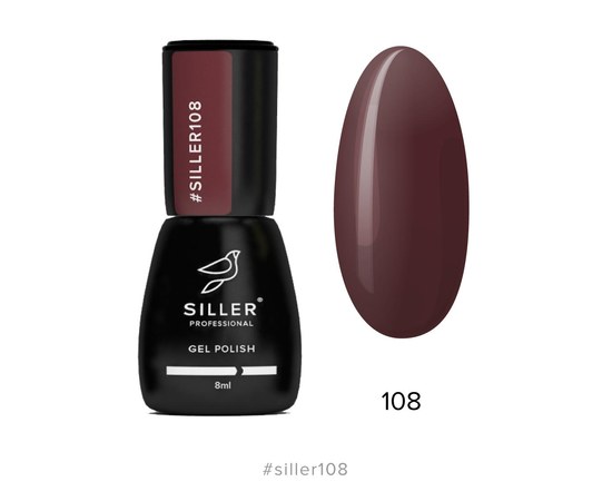 Изображение  Gel polish for nails Siller Professional Classic No. 108 (wine), 8 ml, Volume (ml, g): 8, Color No.: 108