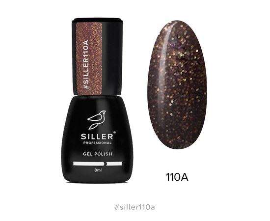Изображение  Gel polish for nails Siller Professional Classic No. 110A (red-brown with microshine), 8 ml, Volume (ml, g): 8, Color No.: 110A
