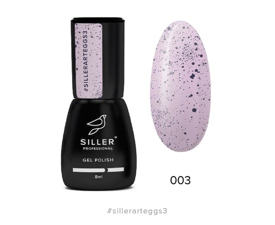 Зображення  Гель-лак для нігтів Siller Professional Art Eggs №03 (рожево-бузковий з крихтою), 8 мл, Цвет №: 03