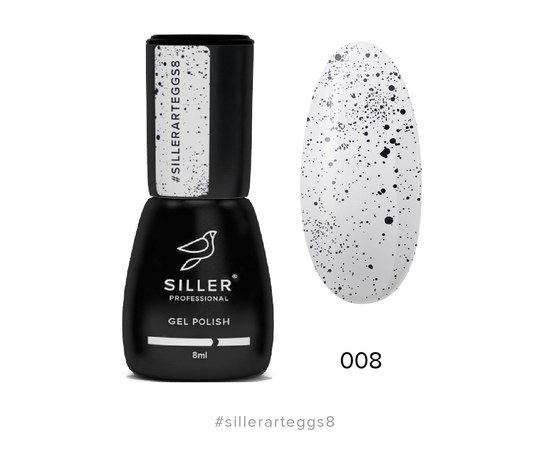 Изображение  Gel polish for nails Siller Professional Art Eggs No. 08 (cold lilac-gray with crumbs), 8 ml, Color No.: 8