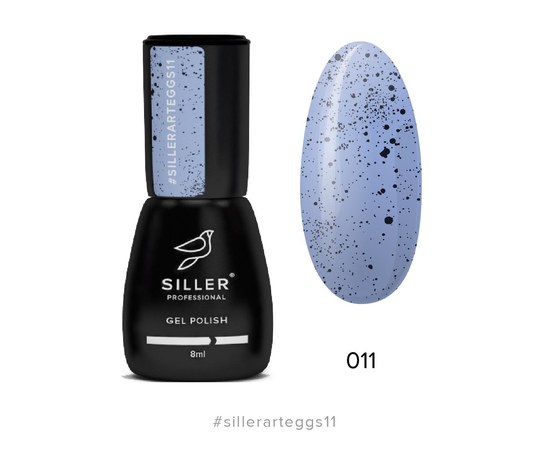 Изображение  Гель-лак для ногтей Siller Professional Art Eggs №11 (небесный голубой с крошкой), 8 мл, Цвет №: 11