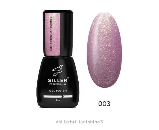 Зображення  Гель-лак для нігтів Siller Professional Brilliant Shine №03 (рожевий кварц із блискітками), 8 мл, Об'єм (мл, г): 8, Цвет №: 03