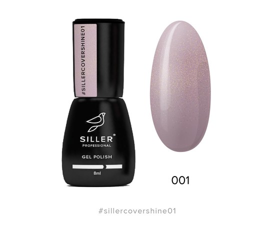 Изображение  Siller Cover Shine Base №1 camouflage base (beige-pink with microshine), 8 ml, Volume (ml, g): 8, Color No.: 1