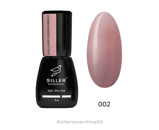 Изображение  Siller Cover Shine Base №2 camouflage base (pink-beige with microshine), 8 ml, Volume (ml, g): 8, Color No.: 2