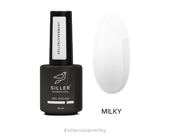 Изображение  Base Siller Cover Milky молочная камуфлирующая база для ногтей, 15 мл, Объем (мл, г): 15