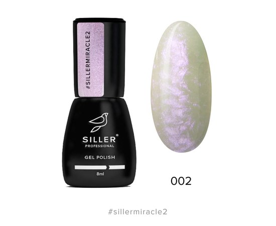 Изображение  Гель-лак для ногтей Siller Professional Miracle №002 (жемчужный, розовый полупрозрачный), 8 мл, Объем (мл, г): 8, Цвет №: 002
