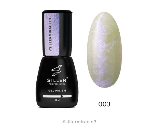 Зображення  Гель-лак для нігтів Siller Professional Miracle №003 (перловий, рожево-бузковий напівпрозорий), 8 мл, Об'єм (мл, г): 8, Цвет №: 003