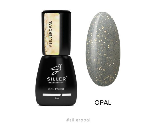 Зображення  Гель-лак для нігтів Siller Professional Opal (прозорий із золотими блискітками), 8 мл