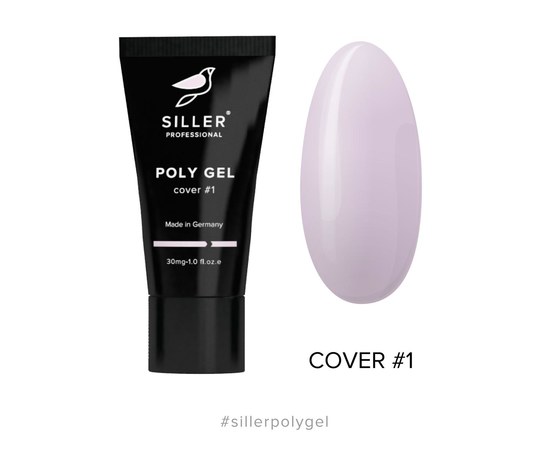 Изображение  Siller Poly Gel Cover №1 Полигель моделирующий для ногтей (бледно-розовый), 30 мл, Объем (мл, г): 30, Цвет №: 1