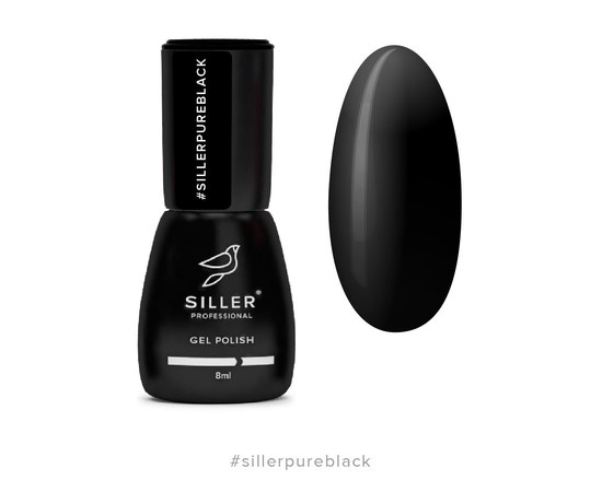 Изображение  Гель-лак для ногтей Siller Professional Pure Black (чернее черного), 8 мл