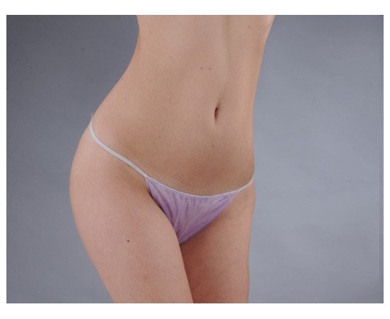 Зображення  Трусики-стрінги Doily (50 шт\пач) з спанбонду фіолетовий Жіночи