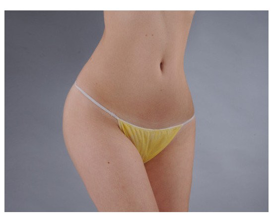 Изображение  Panties-thongs Doily (50 pcspack) from spunbond yellow Women's