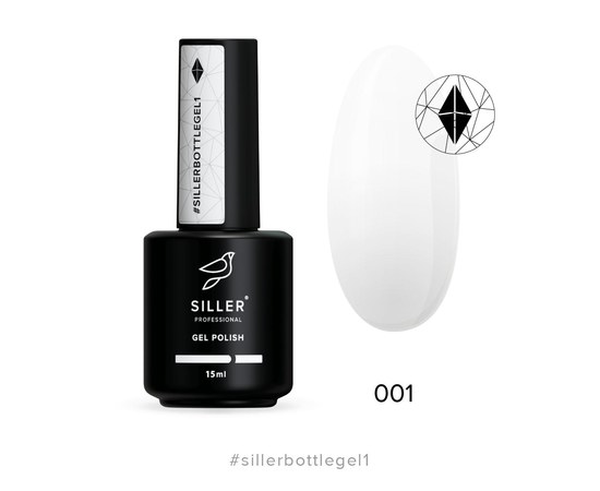 Зображення  Siller Bottle Gel №1 гель (білий), 15 мл, Об'єм (мл, г): 15, Цвет №: 001