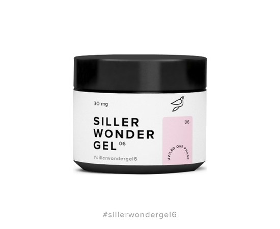 Зображення  Siller Wonder Gel №6 гель (рожево-ліловий), 30 мг, Об'єм (мл, г): 30, Цвет №: 06