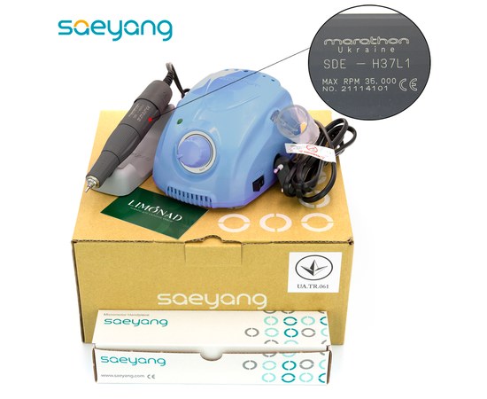 Изображение  Milling cutter for manicure Marathon 3 Champion Korea 45 W 35 000 rpm, Blue, Router color: Blue, Color: Blue