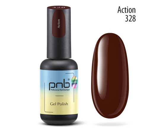 Изображение  Gel polish for nails PNB Gel Polish 8 ml, № 328, Volume (ml, g): 8, Color No.: 328