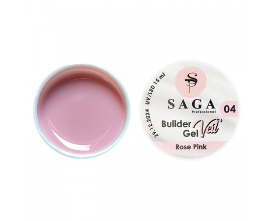 Изображение  Saga Builder Gel Veil 15 ml, No. 4 Rose Pink, Volume (ml, g): 15, Color No.: 4