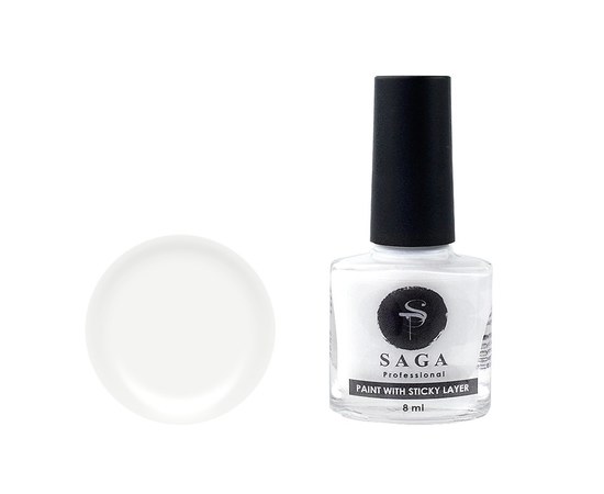 Изображение  Saga Professional Stamping Paint With Sticky Layer 8 ml, white, Color No.: 2