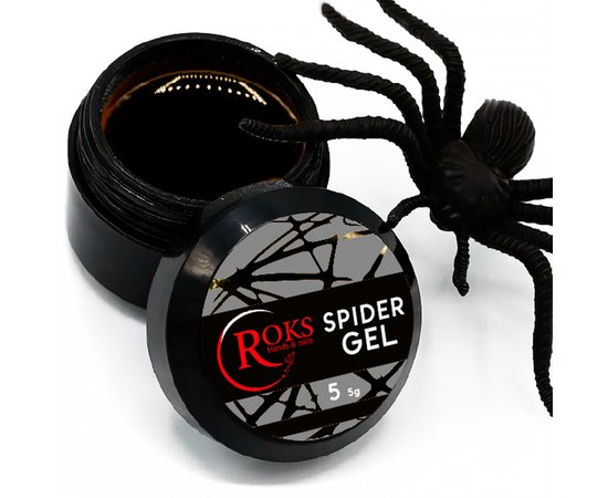 Зображення  Гель-павутинка для дизайну нігтів Roks Spider Gel 5 г, №1 чорний, Об'єм (мл, г): 5, Цвет №: 001