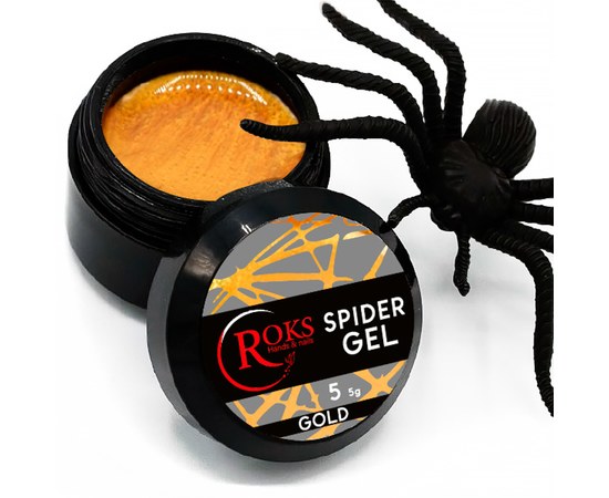 Зображення  Гель-павутинка для дизайну нігтів Roks Spider Gel 5 г, №5 золото, Об'єм (мл, г): 5, Цвет №: 005