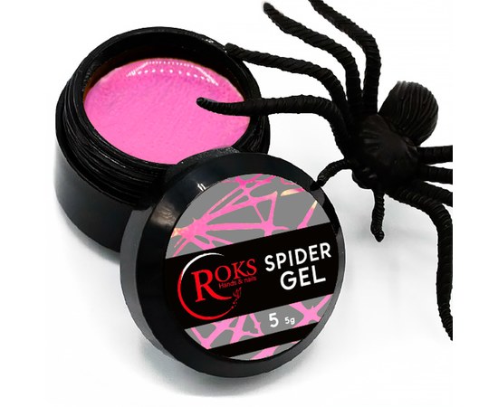 Зображення  Гель-павутинка для дизайну нігтів Roks Spider Gel 5 г, № 8 рожевий, Об'єм (мл, г): 5, Цвет №: 008