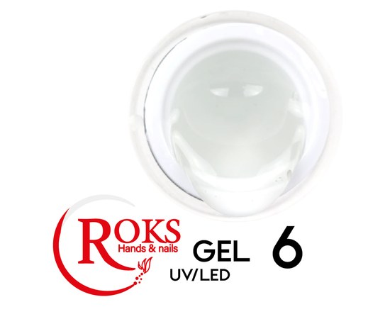 Зображення  Гель для нарощування нігтів Roks UV/LED Gel 15 мл № 6, Об'єм (мл, г): 15, Цвет №: 006