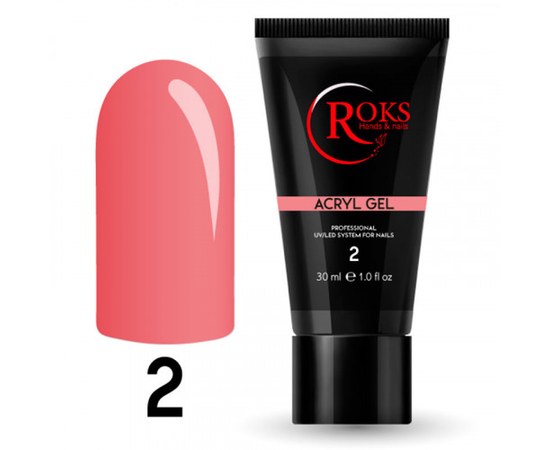 Изображение  Acryl gel for nails Roks Acryl gel 30 ml, № 2, Volume (ml, g): 30, Color No.: 2
