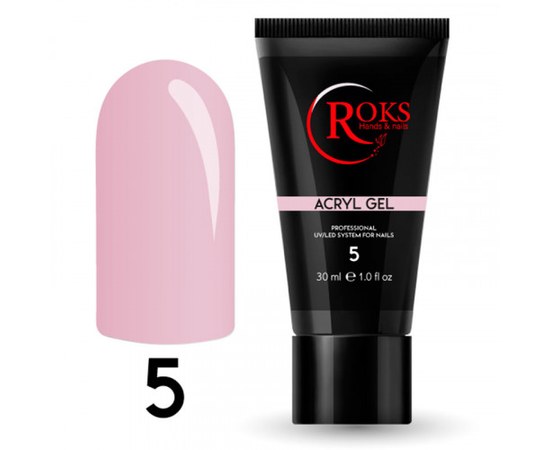 Изображение  Acryl gel for nails Roks Acryl gel 30 ml, № 5, Volume (ml, g): 30, Color No.: 5