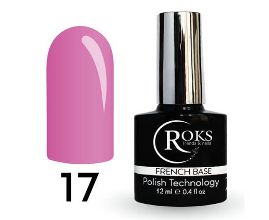 Изображение  Camouflage base for gel polish Roks Rubber Base French 12 ml, No. 17, Volume (ml, g): 12, Color No.: 17