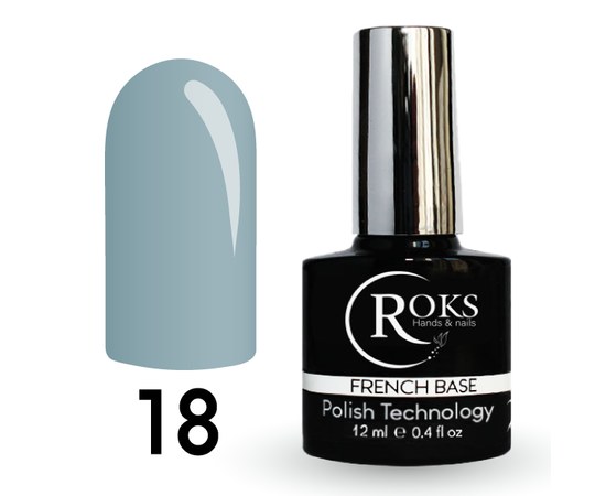 Изображение  Camouflage base for gel polish Roks Rubber Base French 12 ml, No. 18, Volume (ml, g): 12, Color No.: 18