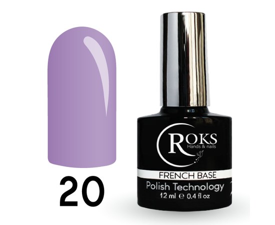 Изображение  Camouflage base for gel polish Roks Rubber Base French 12 ml, No. 20, Volume (ml, g): 12, Color No.: 20