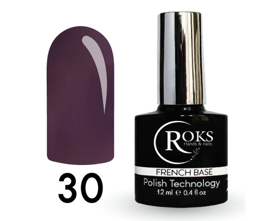 Изображение  Camouflage base for gel polish Roks Rubber Base French 12 ml, No. 30, Volume (ml, g): 12, Color No.: 30