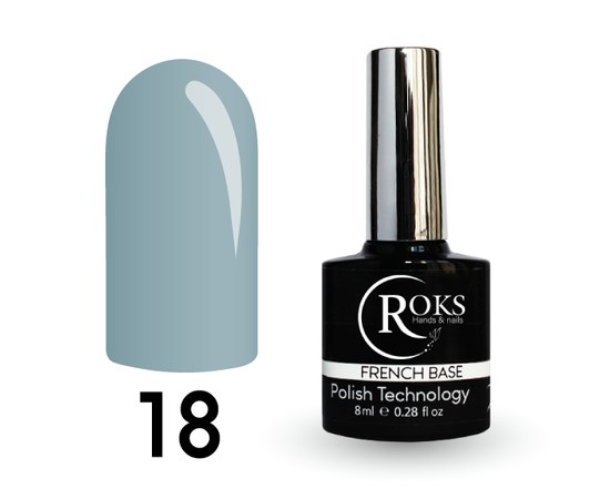 Изображение  Camouflage base for gel polish Roks Rubber Base French 8 ml, No. 18, Volume (ml, g): 8, Color No.: 18