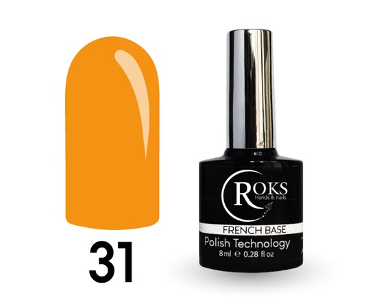 Изображение  Camouflage base for gel polish Roks Rubber Base French 8 ml, No. 31, Volume (ml, g): 8, Color No.: 31