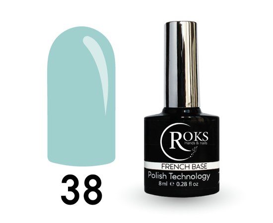 Изображение  Camouflage base for gel polish Roks Rubber Base French 8 ml, No. 38, Volume (ml, g): 8, Color No.: 38