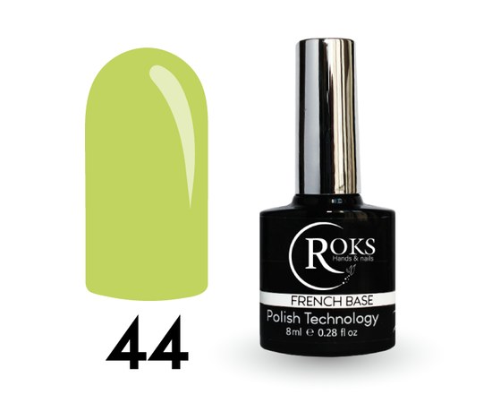 Изображение  Camouflage base for gel polish Roks Rubber Base French 8 ml, No. 44, Volume (ml, g): 8, Color No.: 44
