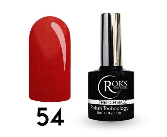 Изображение  Camouflage base for gel polish Roks Rubber Base French 8 ml, No. 54, Volume (ml, g): 8, Color No.: 54