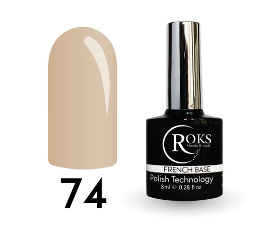 Изображение  Camouflage base for gel polish Roks Rubber Base French Color 8 ml, No. 74, Volume (ml, g): 8, Color No.: 74