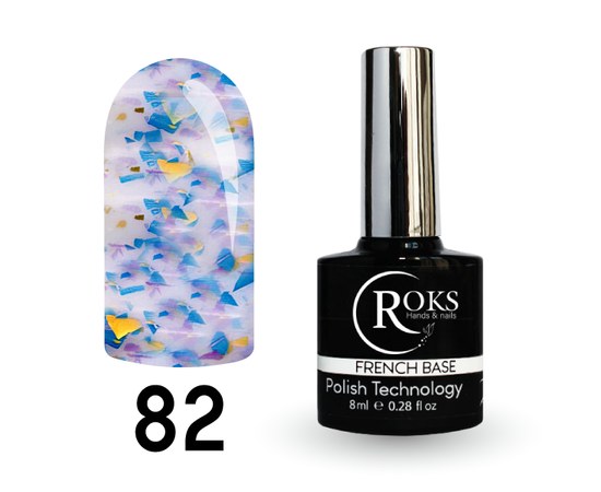 Изображение  Camouflage base for gel polish Roks Rubber Base French Potal 8 ml, No. 82, Volume (ml, g): 8, Color No.: 82