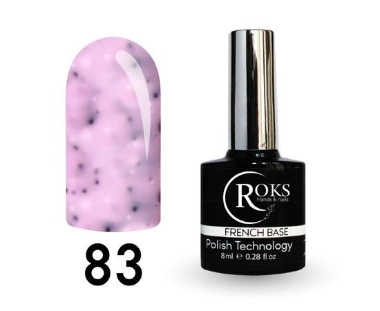 Изображение  Camouflage base for gel polish Roks Rubber Base French Potal 8 ml, No. 83, Volume (ml, g): 8, Color No.: 83