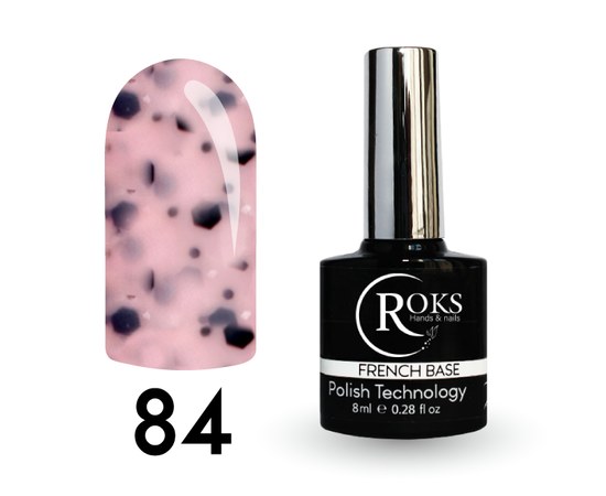 Изображение  Camouflage base for gel polish Roks Rubber Base French Potal 8 ml, No. 84, Volume (ml, g): 8, Color No.: 84